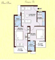 2 BHK (Ready to Move) Super Area: 1000 Sq.ft. Covered Area: 800 Sq.ft.