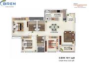 Bren Champions square- 3bhk flat for sale(B103)