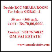 600 sq.ft. Double RCC MHADA Row House for Sale