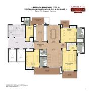 Ambience Creacions Floor Plan For 2, 3 and 4 BHK In Gurgaon